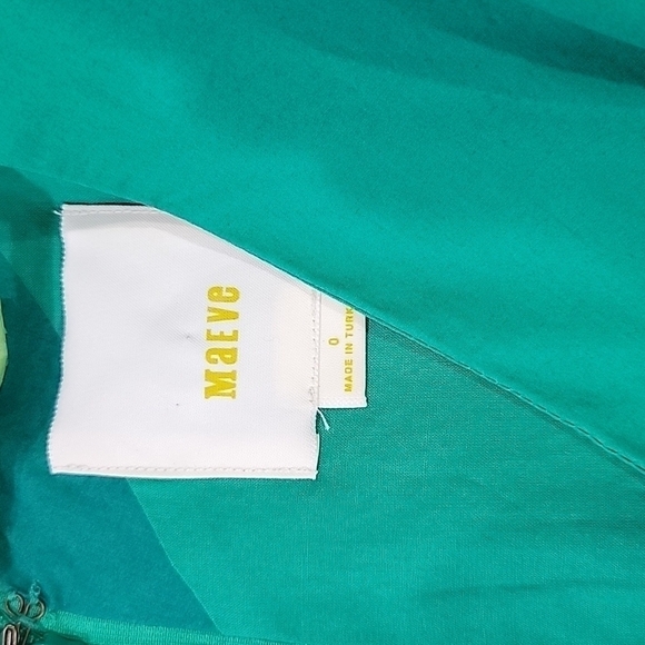 Anthropologie Maeve Green Asymmetrical Dress Size 0 Emerald Green - Picture 5 of 6